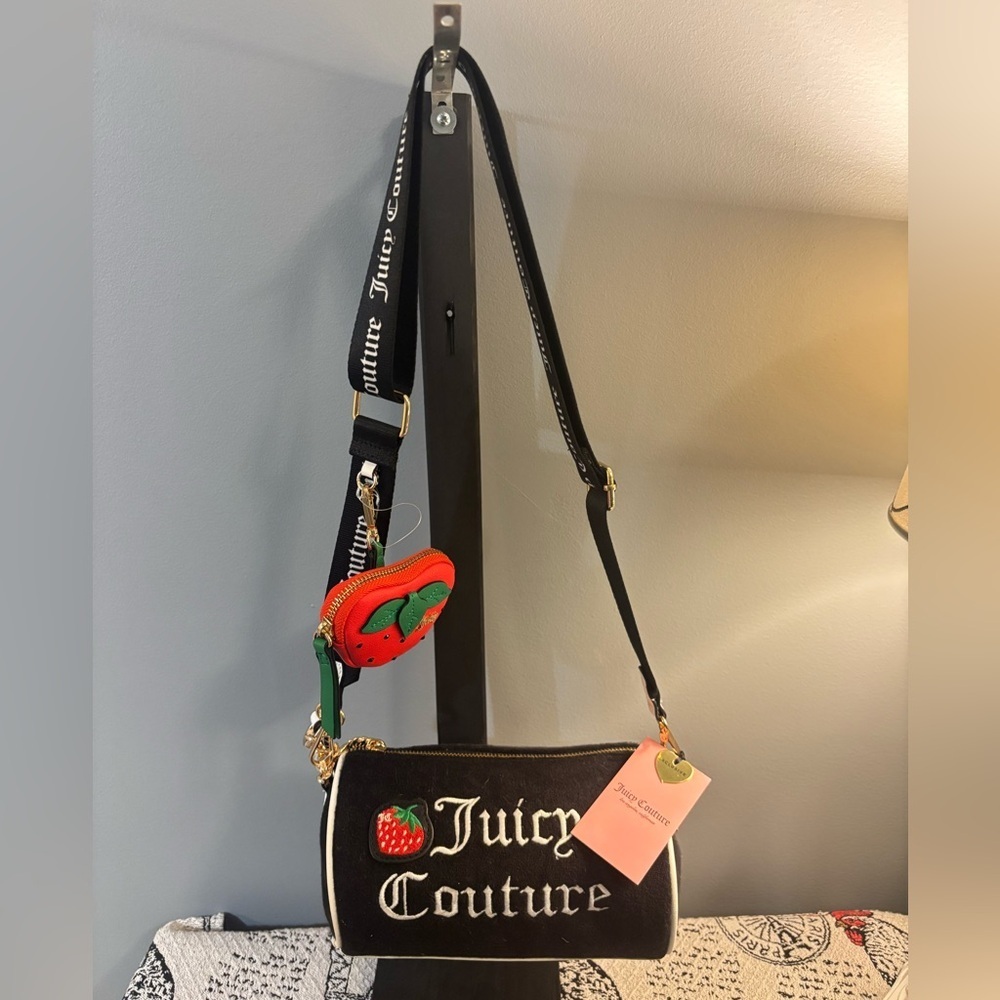 NWT Juicy Couture Sweet 'N Juicy Mini Barrel Crossbody Bag | Strawberry Pouch